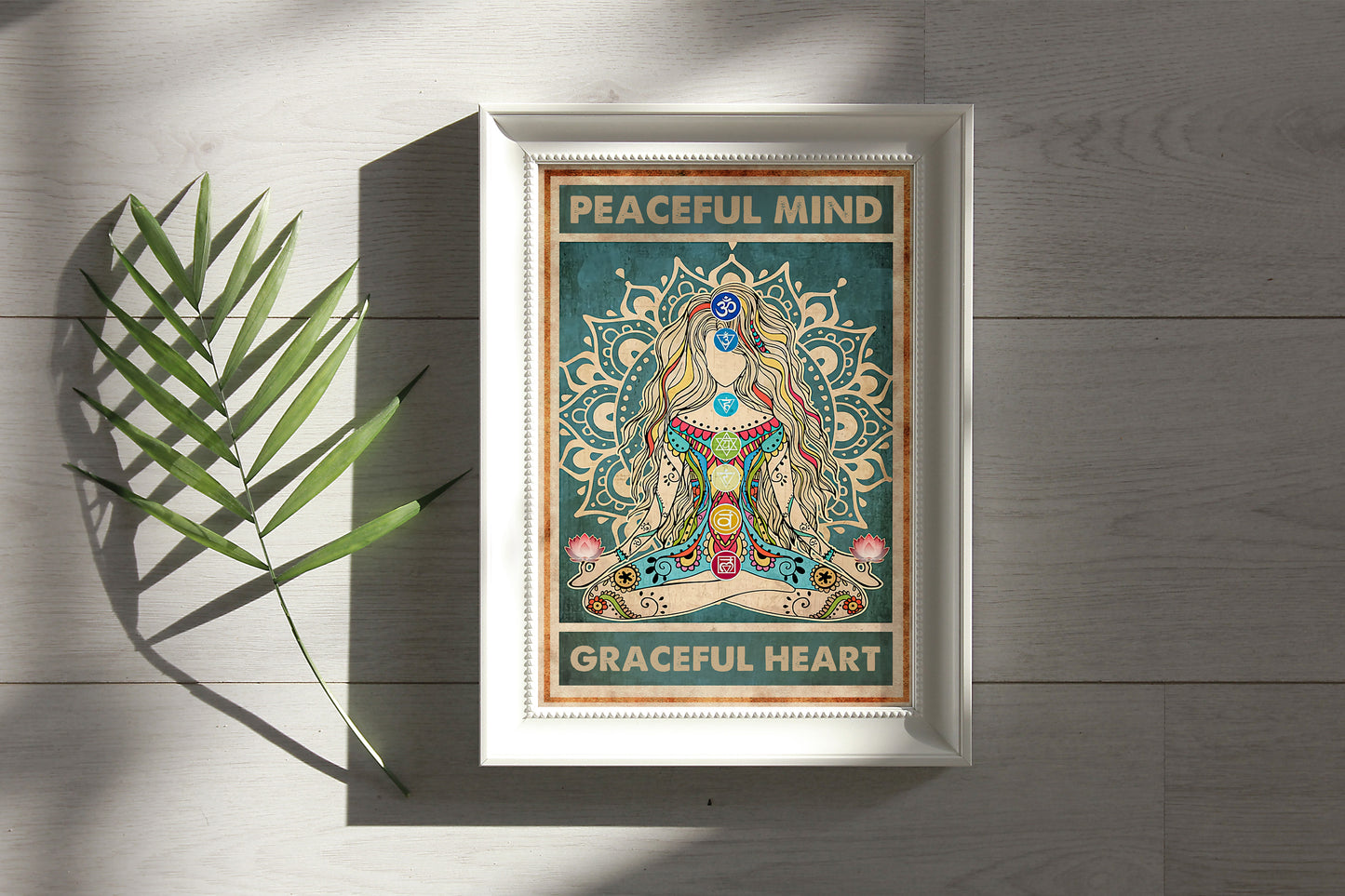 Peaceful Mind Graceful Heart Yoga Poster