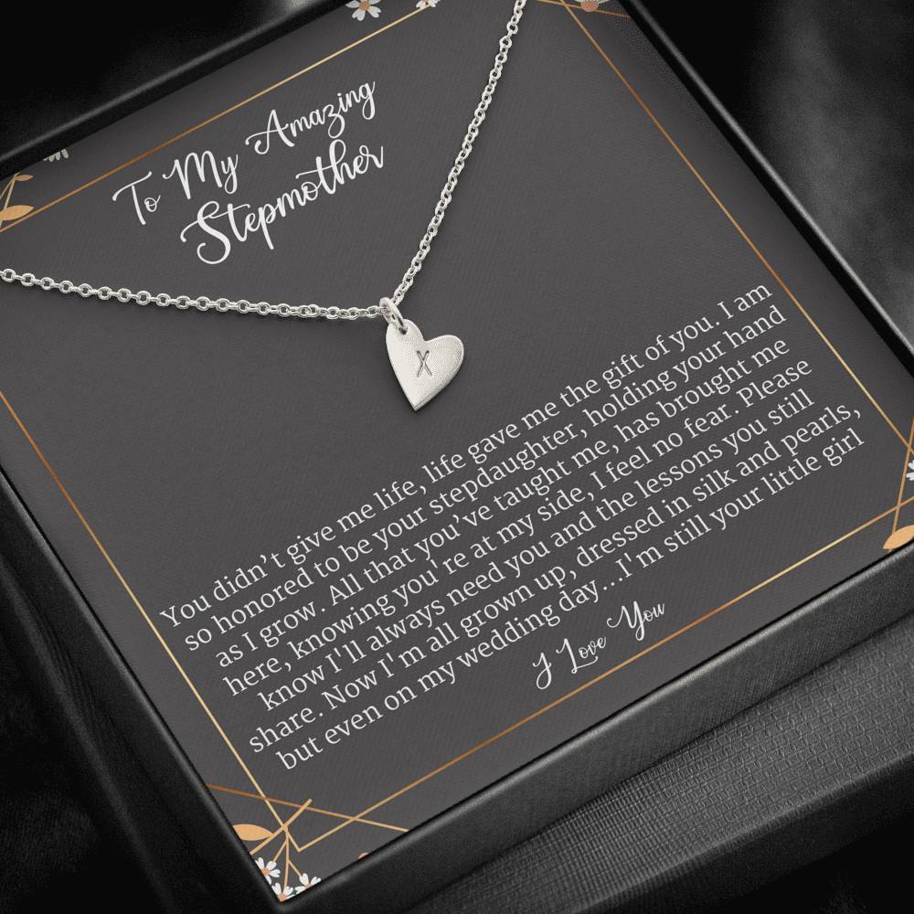 Stepmom Of The Bride Gift Necklace, To Stepmother From Step Daughter, Sweetest Hearts Necklace