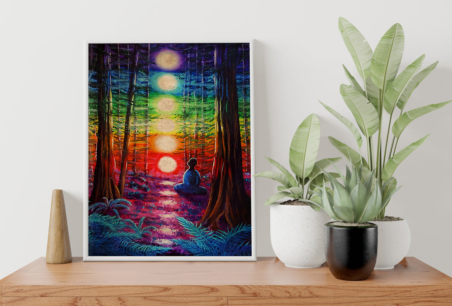 Seven Chakras Abstract Yoga Vertical Poster