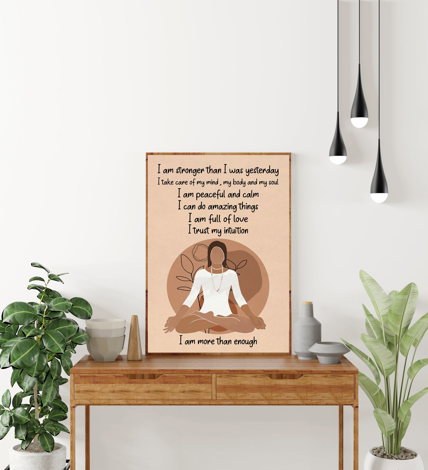 I Am Stronger Than I Was Yesterday Yoga Vertical Poster