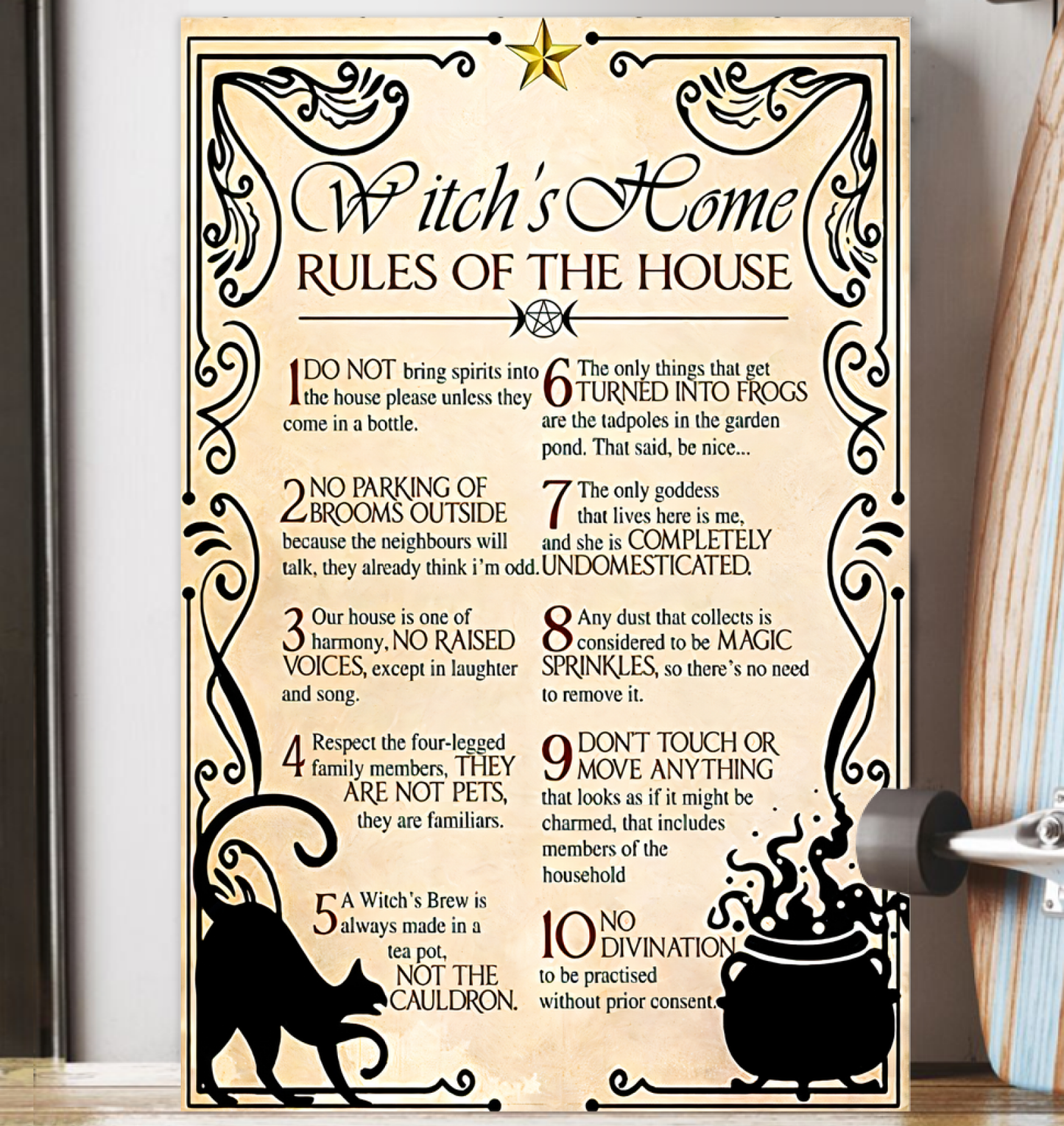 Witch's Home Rules Of The House Poster