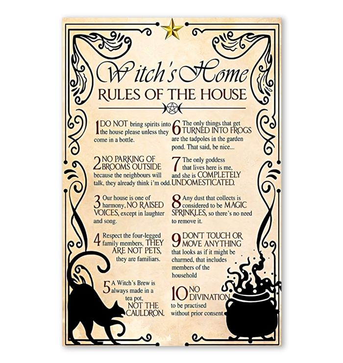 Witch's Home Rules Of The House Poster