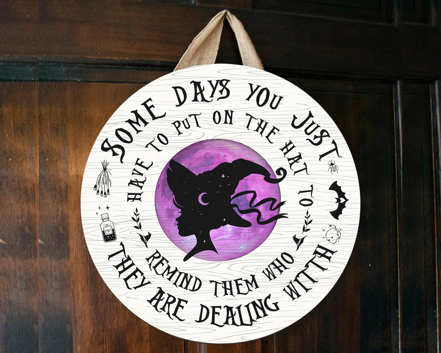 Wood circle sign