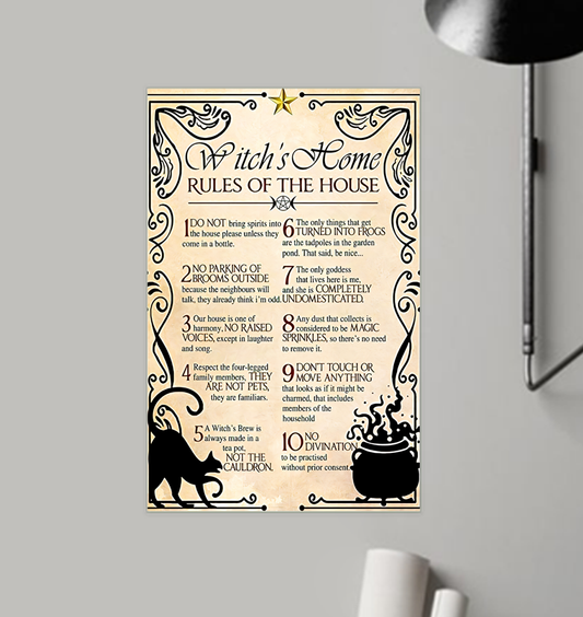 Witch's Home Rules Of The House Poster